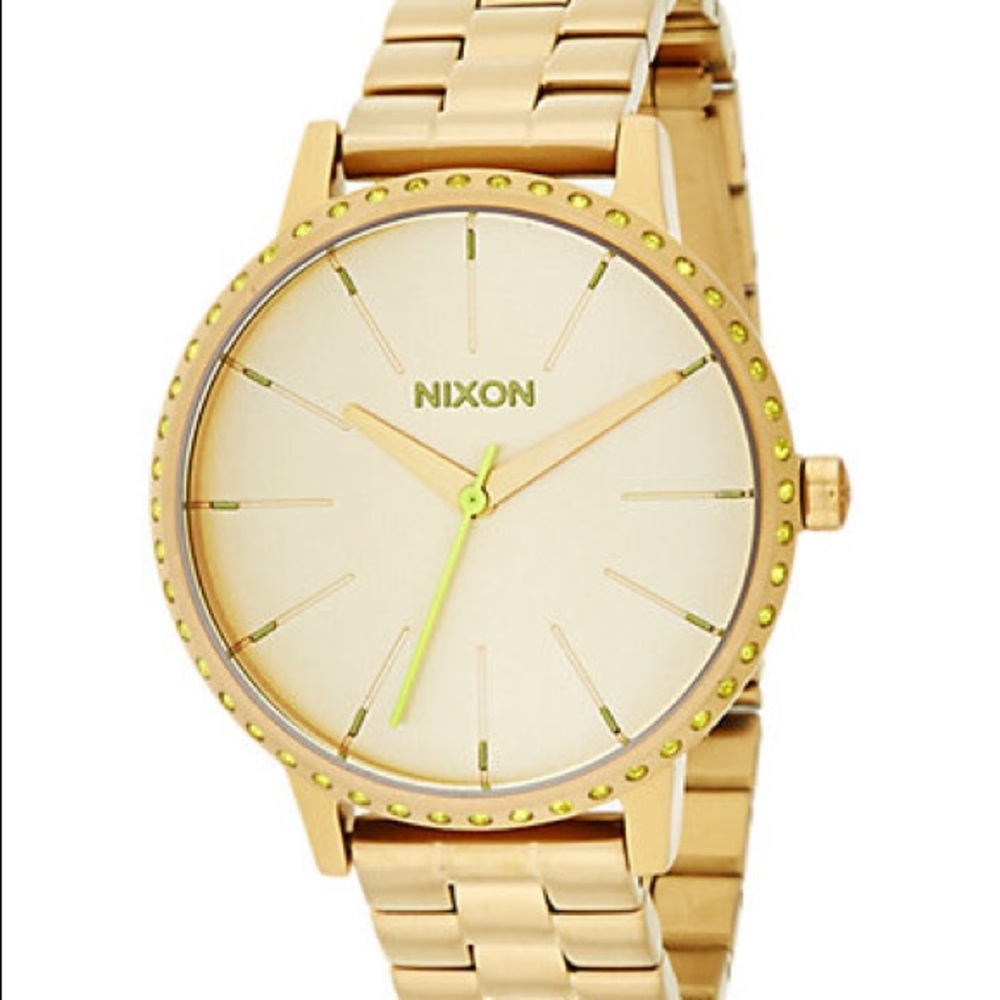 Nixon Women Kensington Gold Stainless Steel Watch with all links